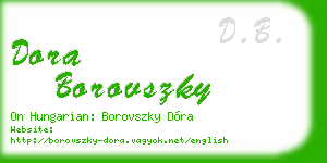 dora borovszky business card